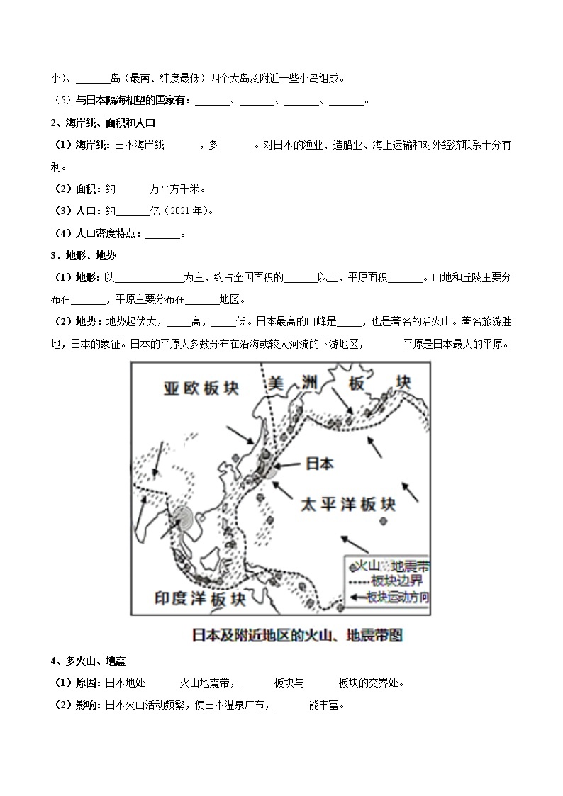 专题13  日本和埃及（晨读晚默）-备战2023年中考地理一轮复习考点帮（全国通用）02