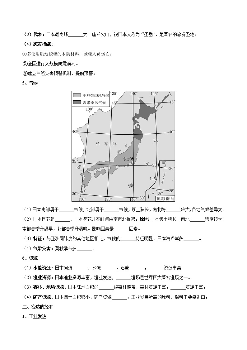 专题13  日本和埃及（晨读晚默）-备战2023年中考地理一轮复习考点帮（全国通用）03