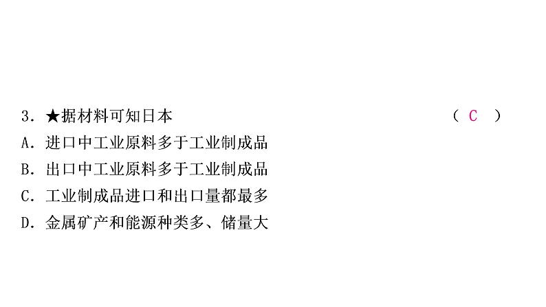 星球版中考地理复习第八、九章不同类型的国家全球化与不平衡发展第1课时日本俄罗斯印度作业课件第6页