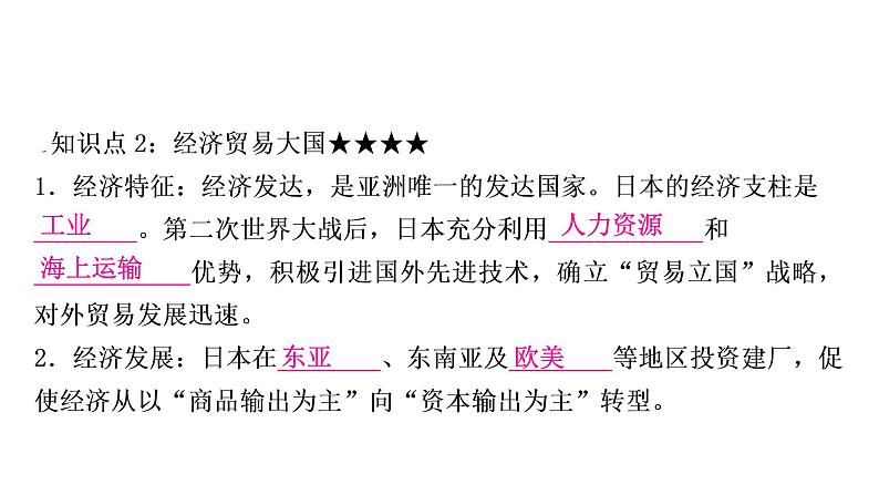 星球版中考地理复习第八、九章不同类型的国家全球化与不平衡发展第1课时日本俄罗斯印度教学课件08