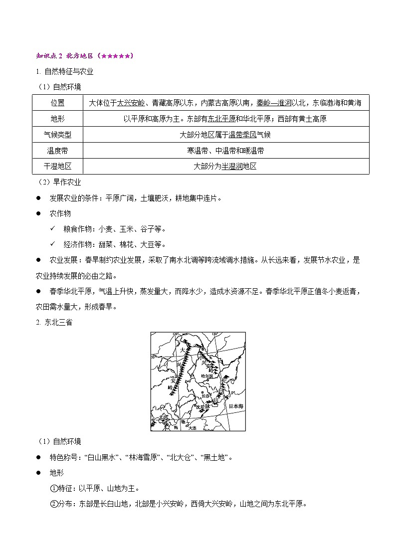 主题八 认识中国分区1——2023年中考地理必背知识点梳理第3页