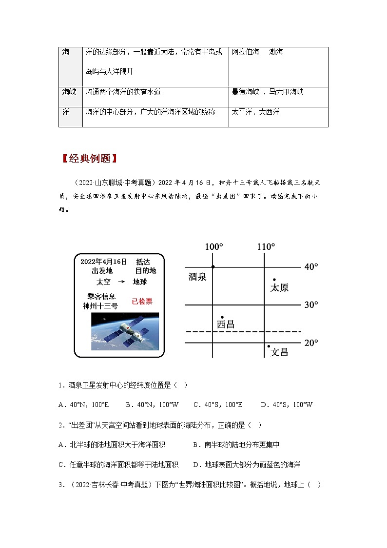 2023年中考地理一轮复习--专题03 陆地和海洋（讲义）（原卷版+解析版）03