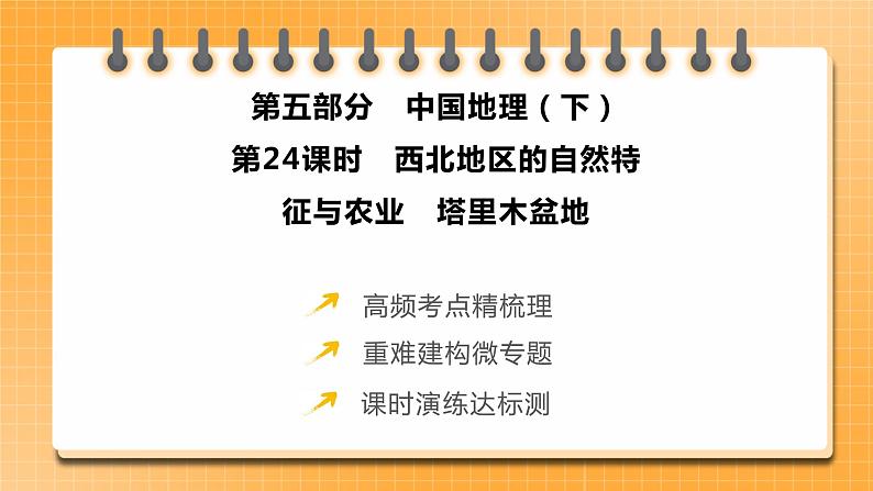 【备考2023】中考地理人教版一轮考点复习：第24课时 西北地区的自然特征与农业 塔里木盆地(课件)02