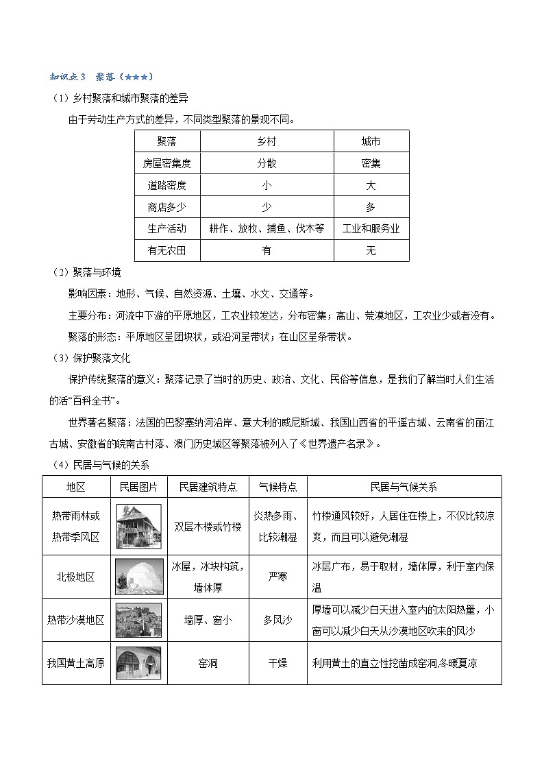 主题三 地球表层的人文环境1 居民与文化-中考地理必背知识手册03
