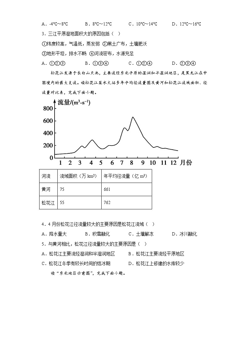 地理人教版8年级下册第6章第2节“白山黑水”——东北三省分层作业（基础版）第2页
