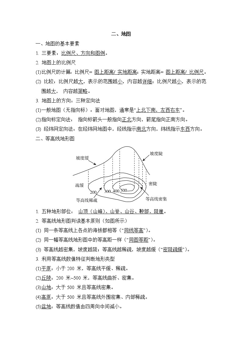 人教版中考地理一轮复习--知识点归纳二、地图第1页
