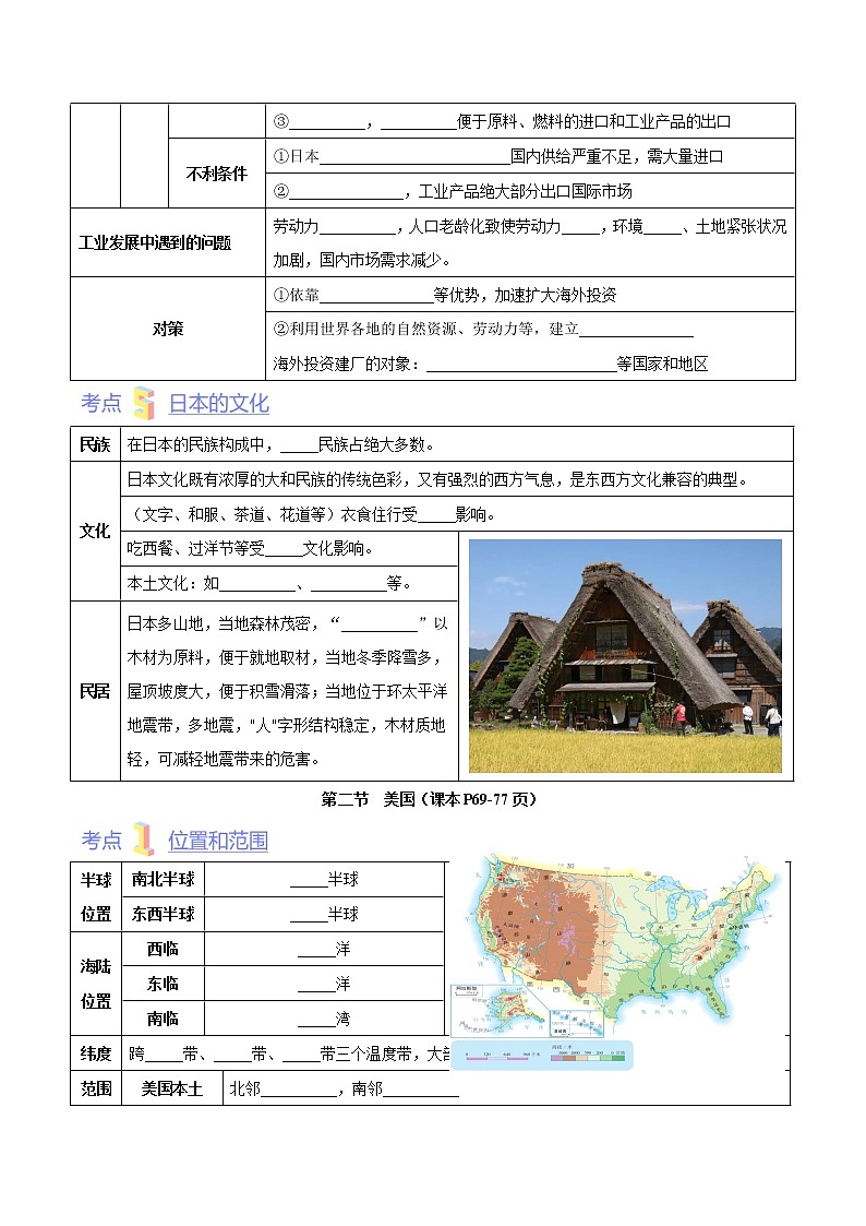 第七章 认识国家（考点梳理学案）——2022-2023学年八年级下册地理单元复习训练（中图版）（原卷版）第3页