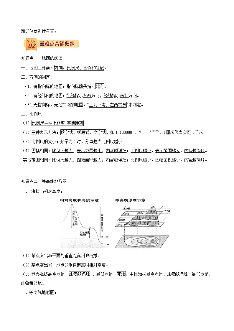 中考地理三轮冲刺过关  回归教材重难点  专题02  地图02