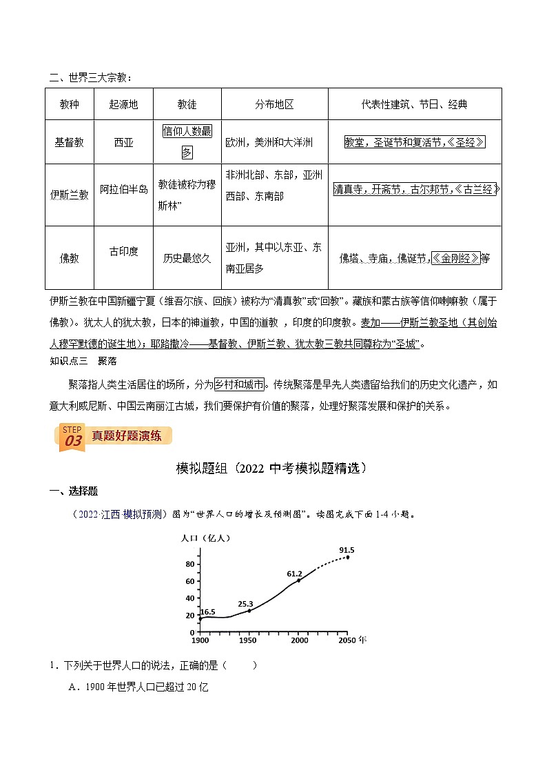回归教材重难点  专题06  居民 （教师版）第3页
