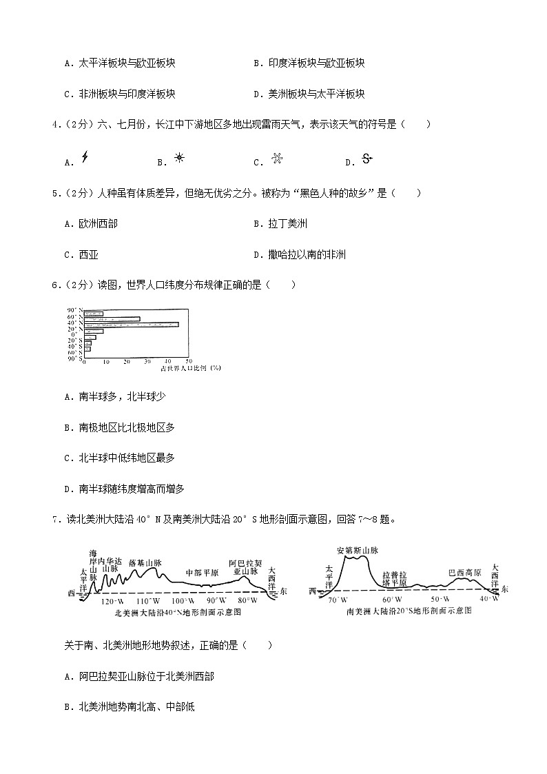2020年湖南省长沙市初中学业水平考试地理中考真题及答案03