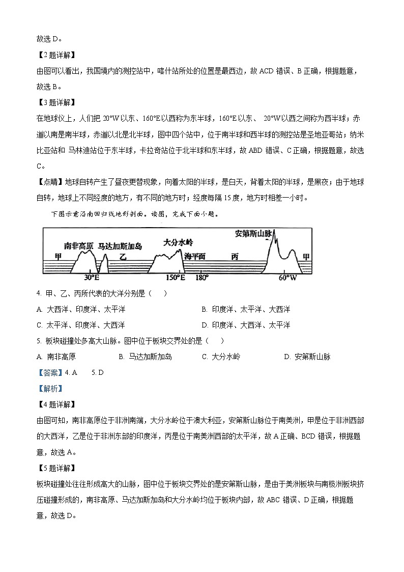 2022年湖南省长沙市初中学业水平考试地理中考真题及答案02