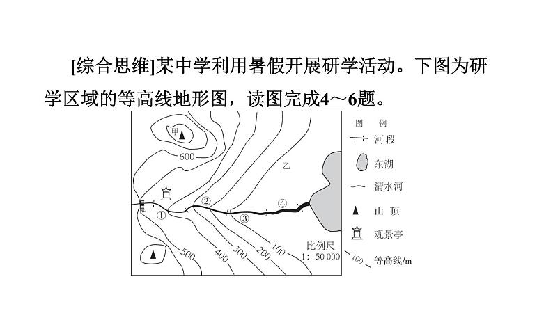 中考地理复习基础梳理练第4课时地形图的判读课件第7页