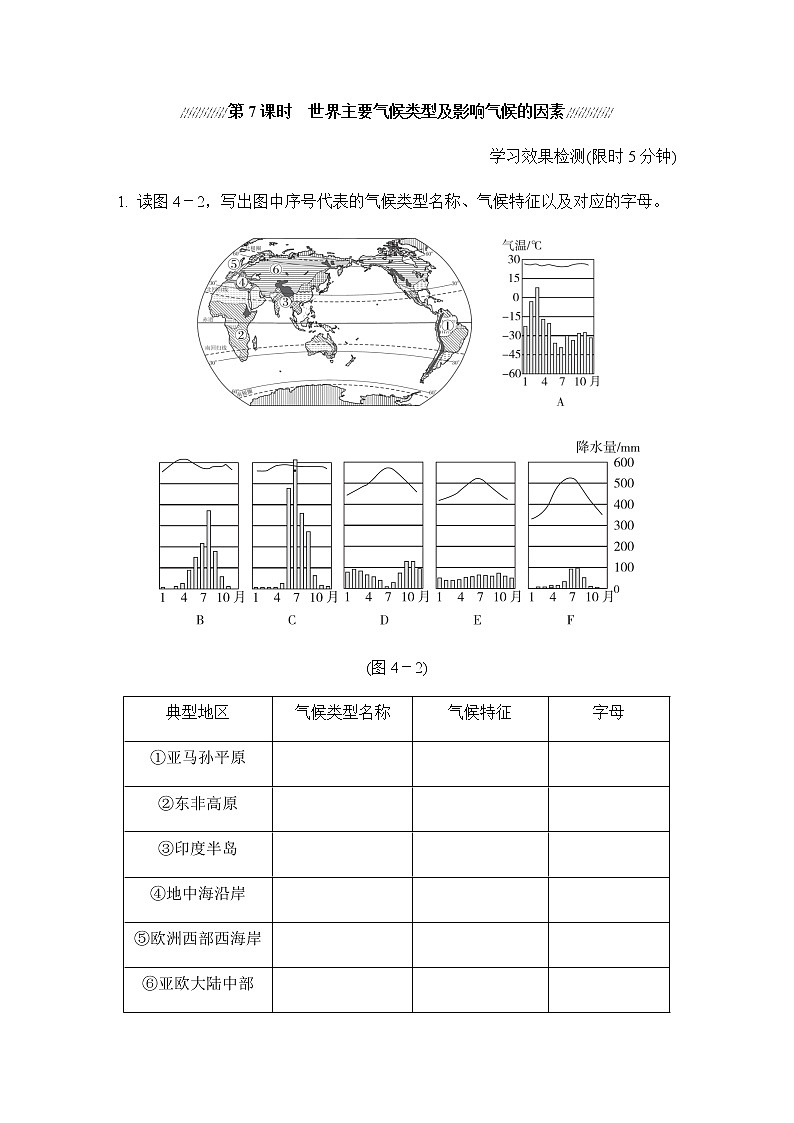 中考地理复习课前小测主题四天气与气候含答案第2页