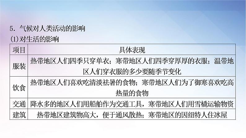 湘教版中考地理复习第三节影响气候的主要因素第四节世界主要气候类型教学课件08