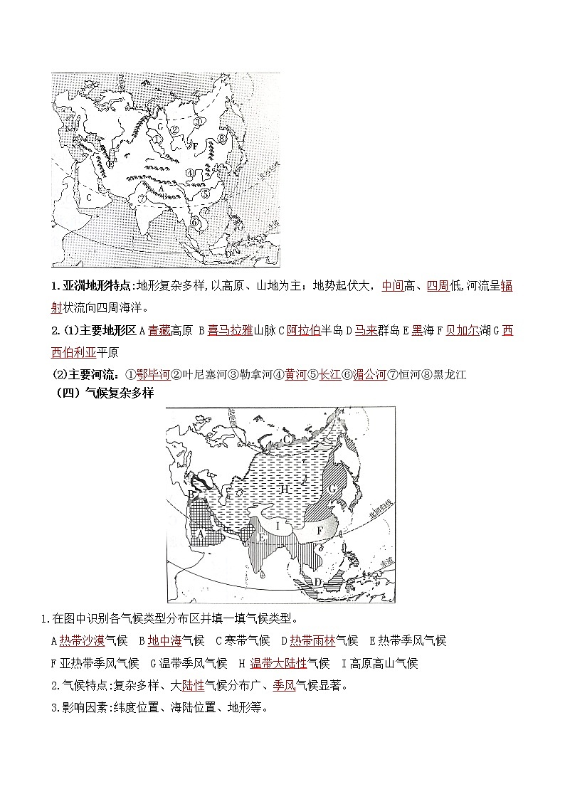 单元复习06 我们生活的大洲——亚洲（习题专练）- 2022-2023学年人教版地理七年级下册单元综合复习（解析版）第2页