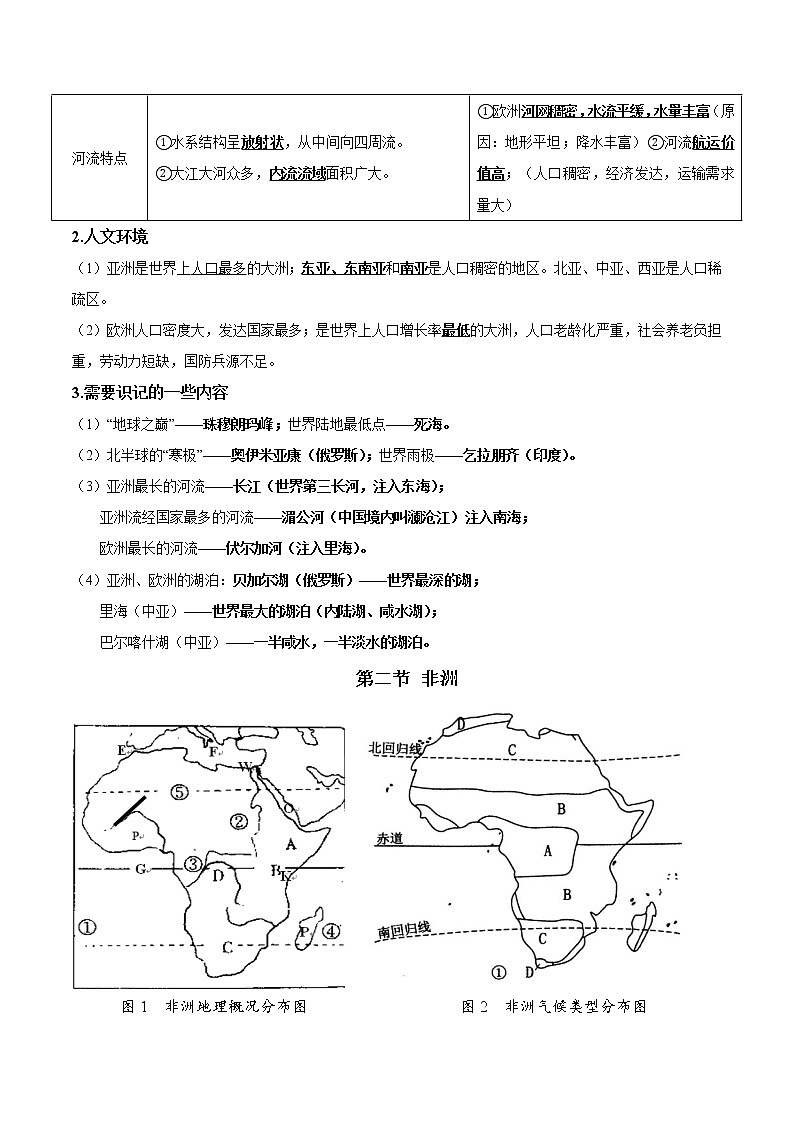 2022-2023年湘教版地理七年级下册单元复习精讲精练：第六章 认识大洲（考点梳理）第2页
