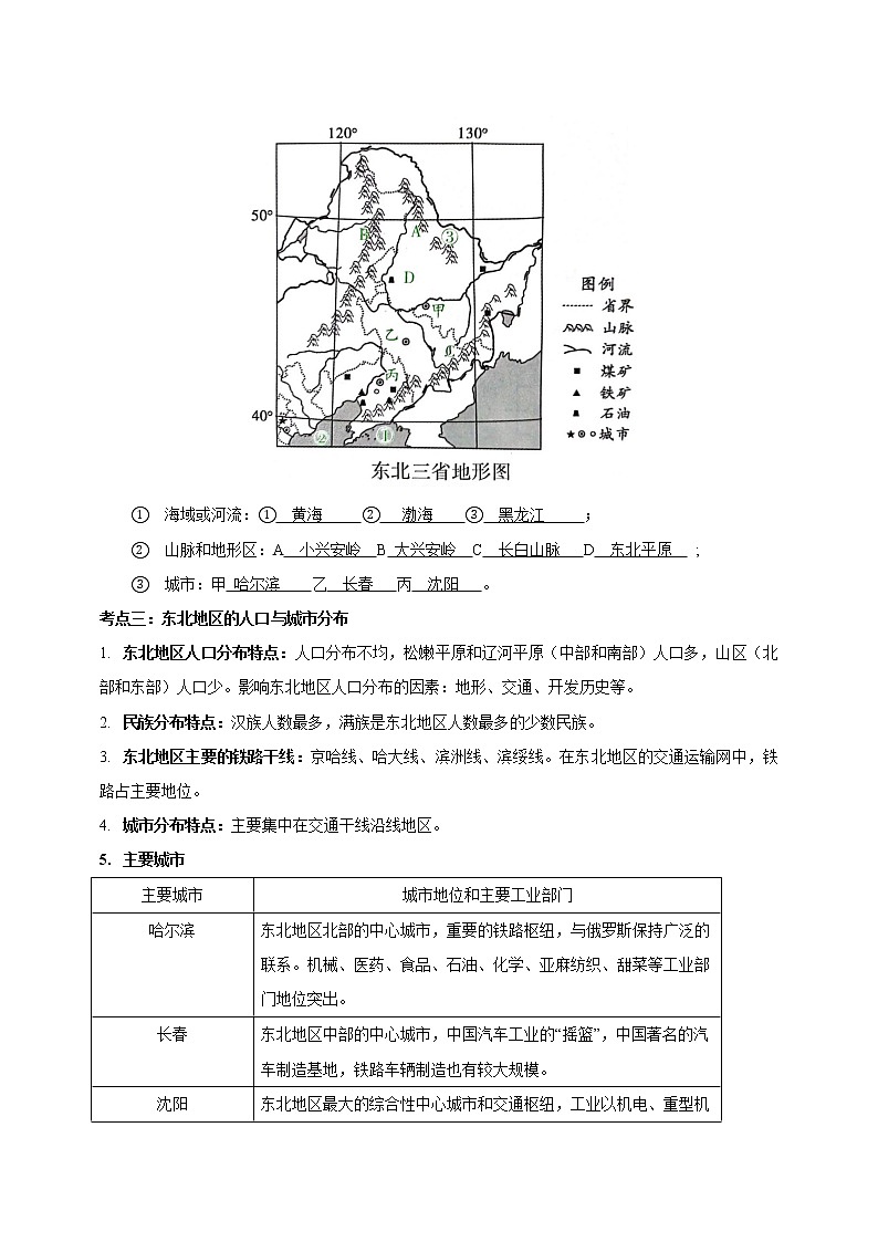 2022-2023年湘教版地理八年级下册单元复习精讲精练：第六章 认识区域：位置与分布（考点梳理）02