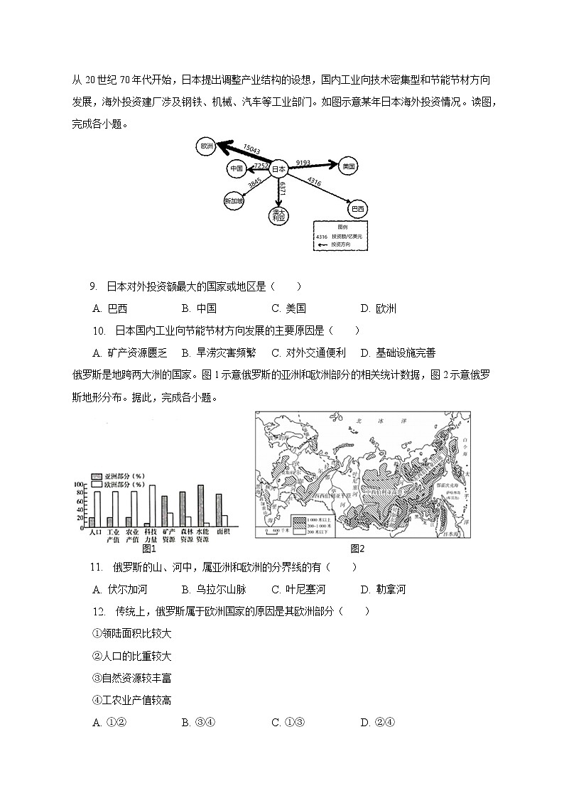 2022-2023学年福建省三明市永安市七年级（下）期中地理试卷（含解析）03