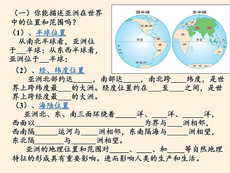 人教版初中地理七年级下册 第一节　位置和范围   课件第2页