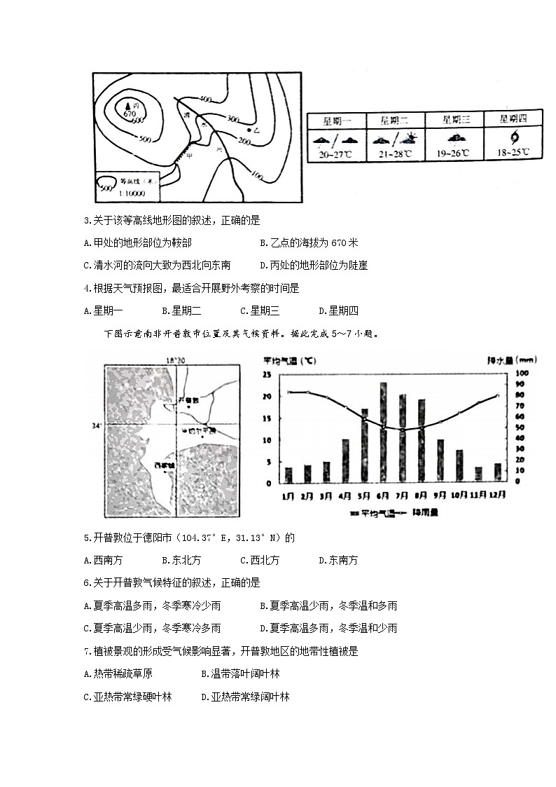 2023年河南省南阳市西峡县中考一模地理试题第2页