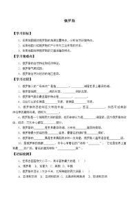 人教版 (新课标)七年级下册第四节 俄罗斯学案设计