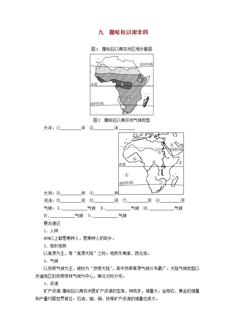 中考地理一轮复习填图速记手册全册（26份，含答案） 试卷01