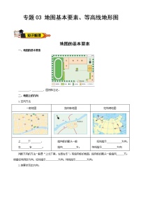 中考地理一轮复习学案专题03 地图基本要素、等高线地形图 (含答案)