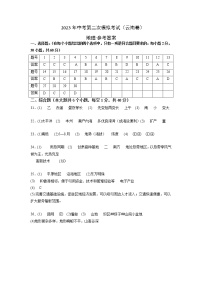 （云南卷）2023年中考地理第二次模拟考试（参考答案）