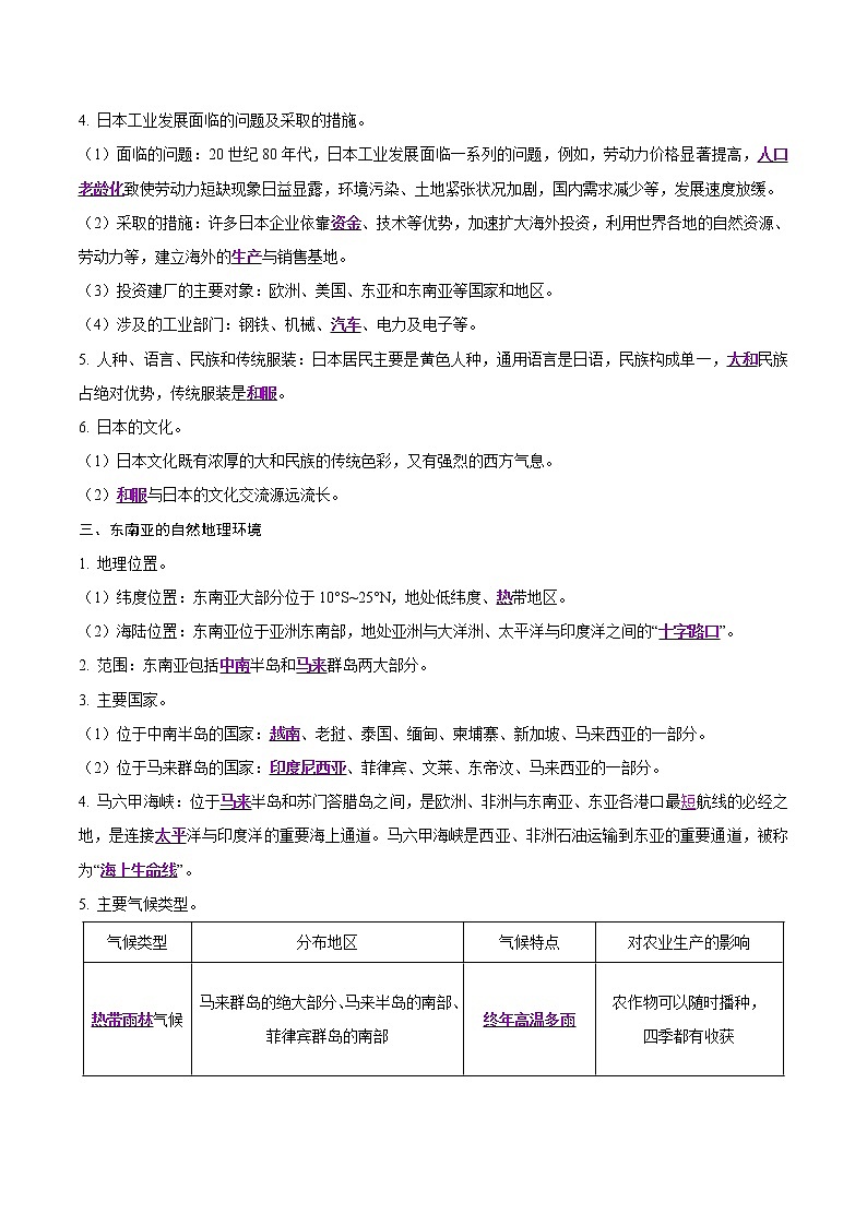 中考地理二轮复习冲刺练习专题06 日本、东南亚（解析版）第2页