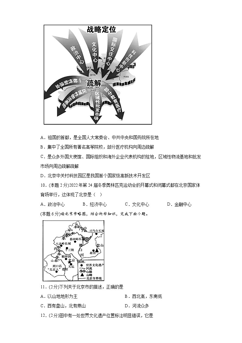 7.1北京——祖国的心脏练习晋教版地理八年下册03