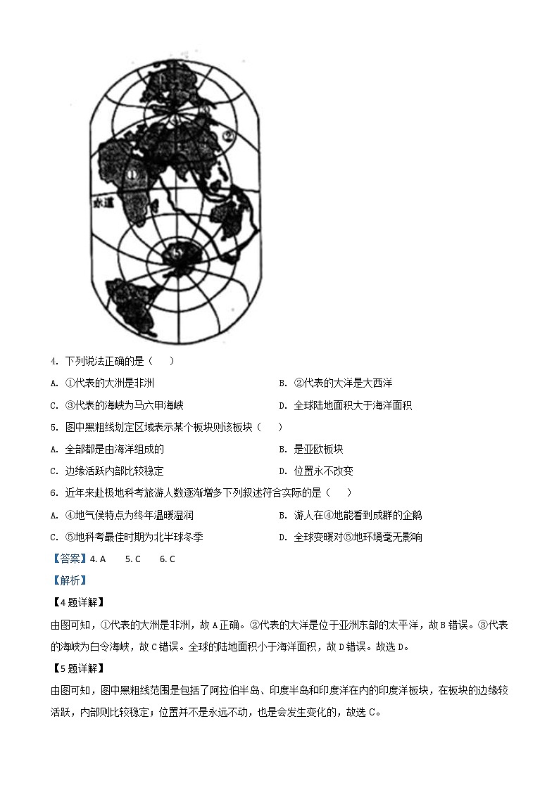 陕西省2020年中考地理试题（教师版）03