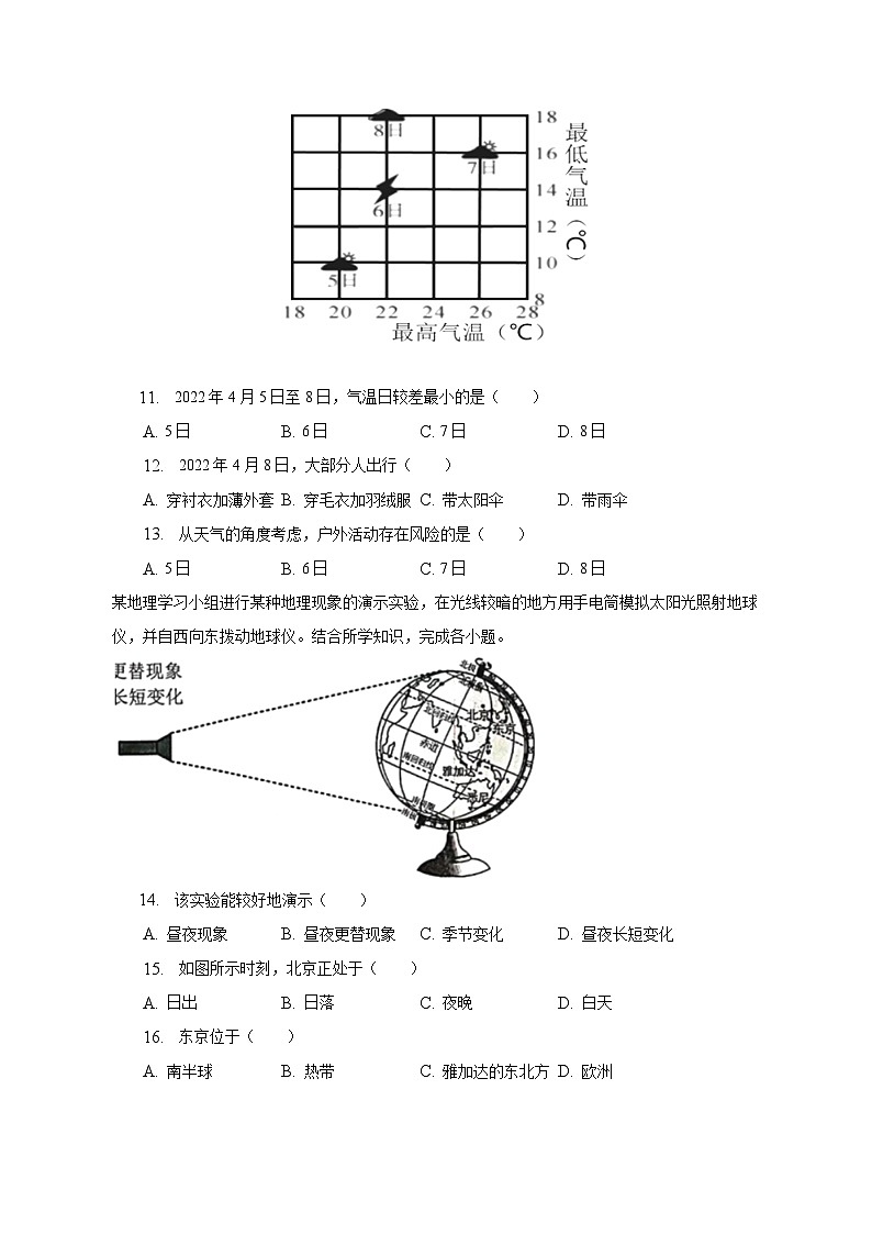 2022-2023学年湖南省常德市汉寿县七年级（上）期末地理试卷（含解析）03
