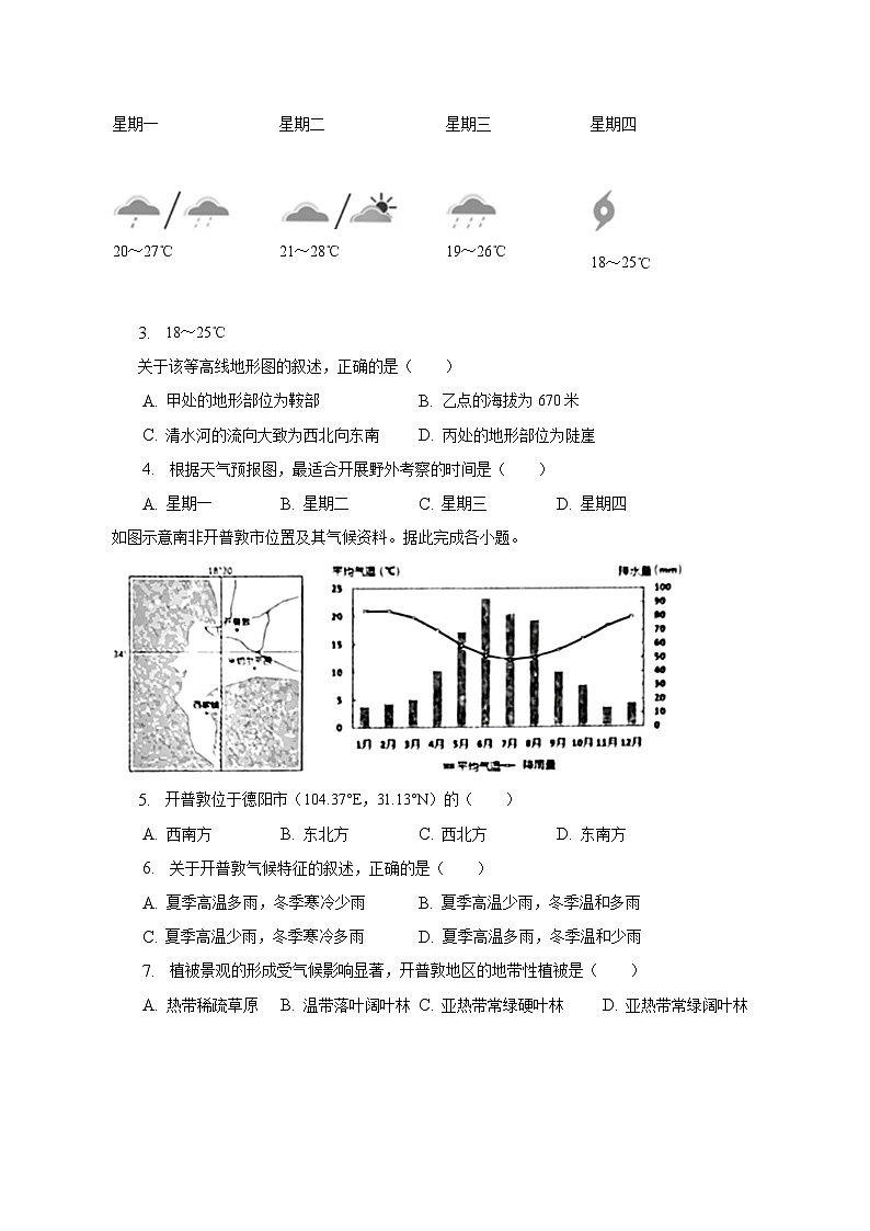 2023年河南省南阳市西峡县中考地理一模试卷（含解析）02