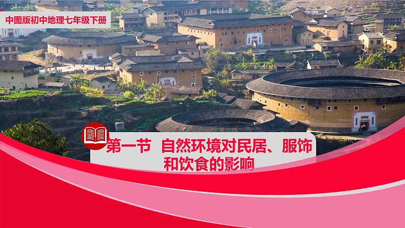 中图版地理七下第5章第一节《自然环境对民居、服饰和饮食的影响》课件01