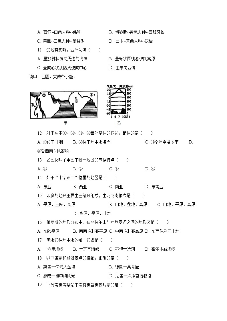 2023年黑龙江省鸡西市虎林市青山学校中考地理二模试卷（含解析）03