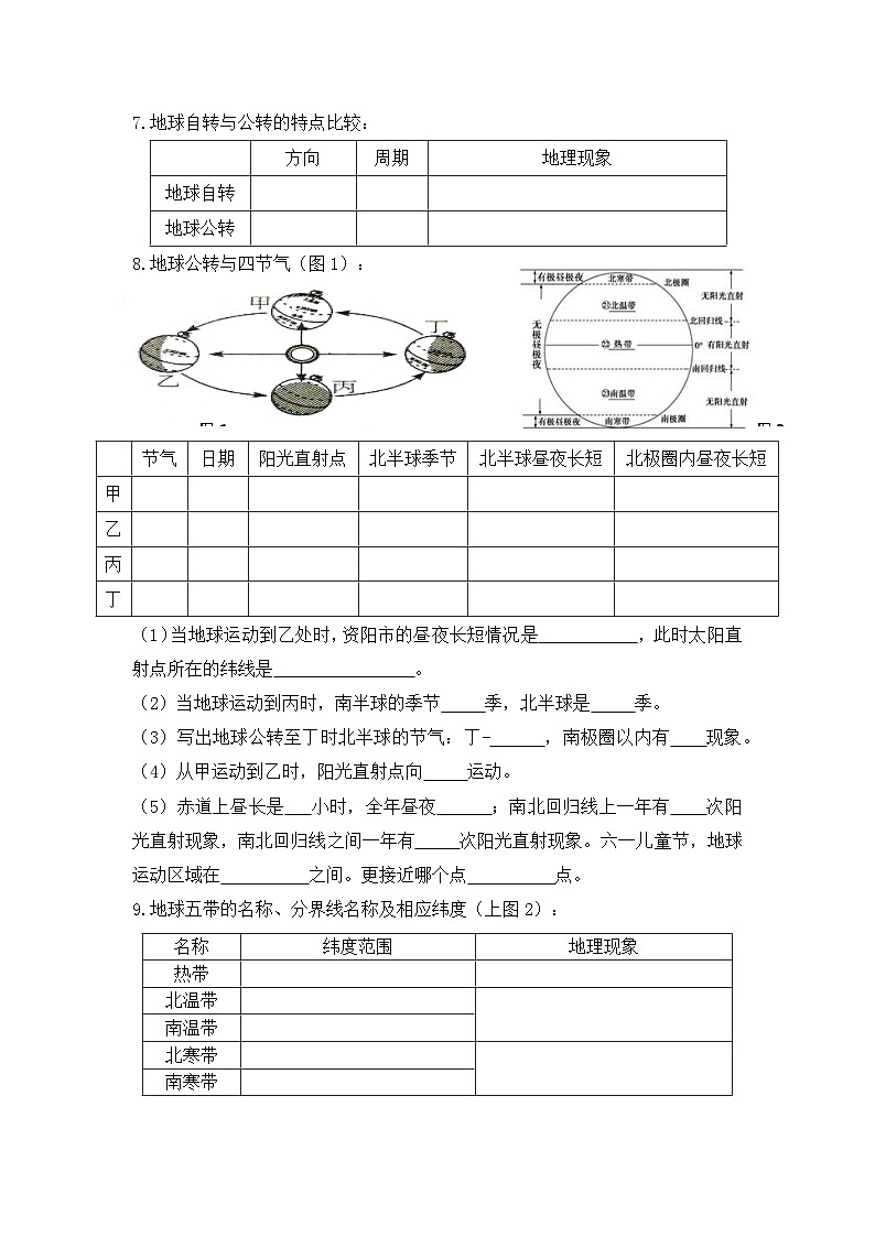 2023年粤教版初中地理会考复习七年级上册——四册填图试与知识点记诵（通用版本）02
