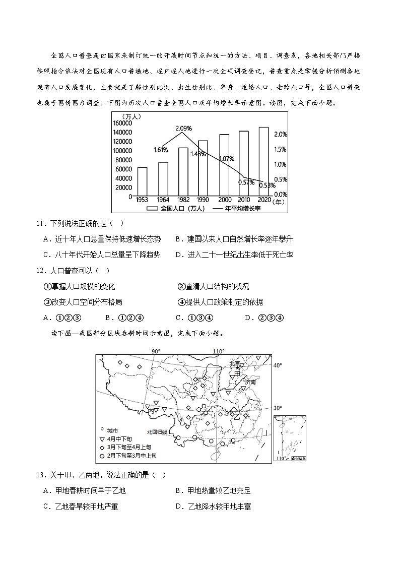 01卷——备战2023年会考初中地理冲刺卷（全国通用）03
