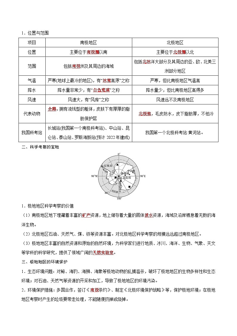世界初中地理分区——2023年会考初中地理考前教材梳理必背知识点02