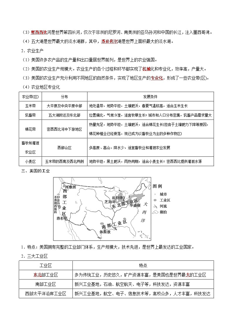 世界初中地理分区——2023年会考初中地理考前教材梳理必背知识点03