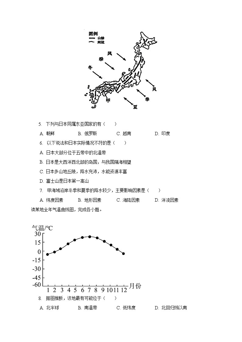 2022-2023学年陕西省西安市高新一中八年级（下）期中地理试卷（含解析）02