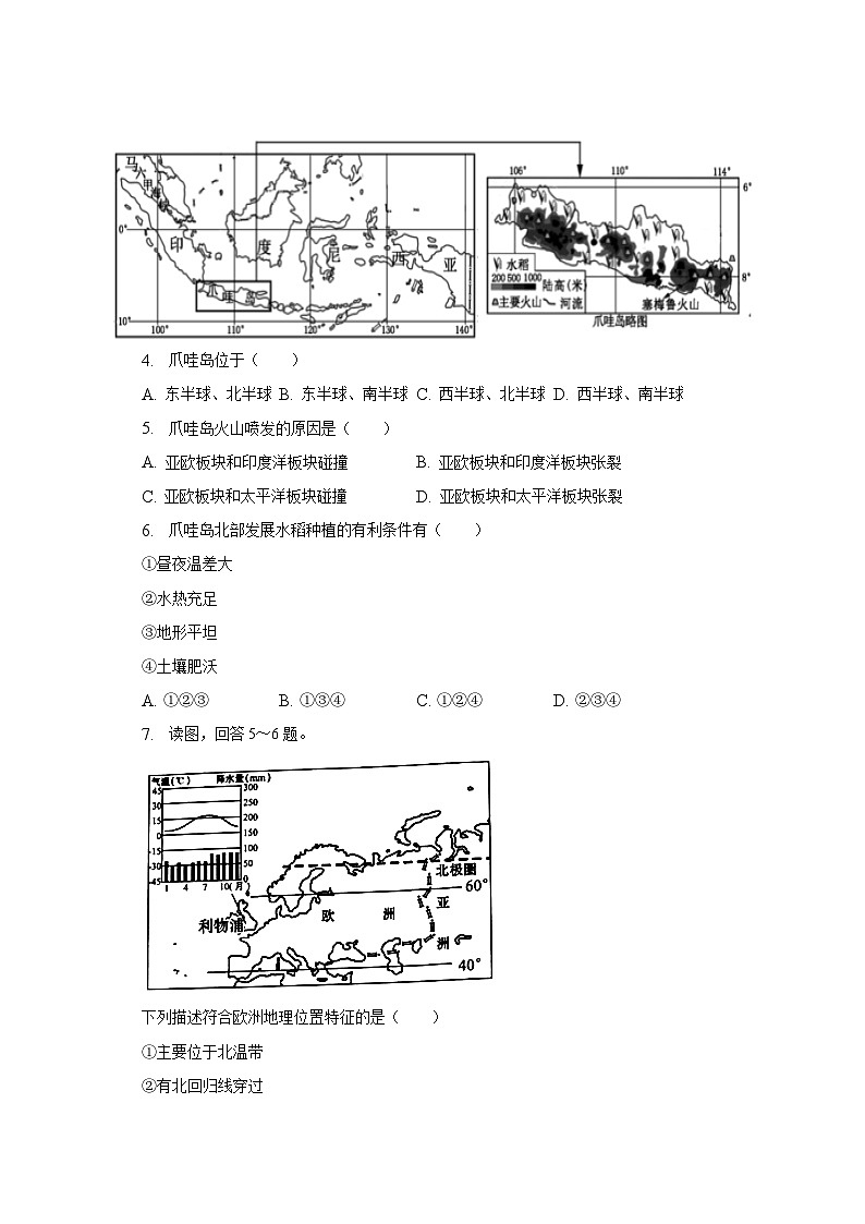 2022-2023学年福建省厦门外国语学校海沧附校教育集团七年级（下）期中地理试卷（含解析）02