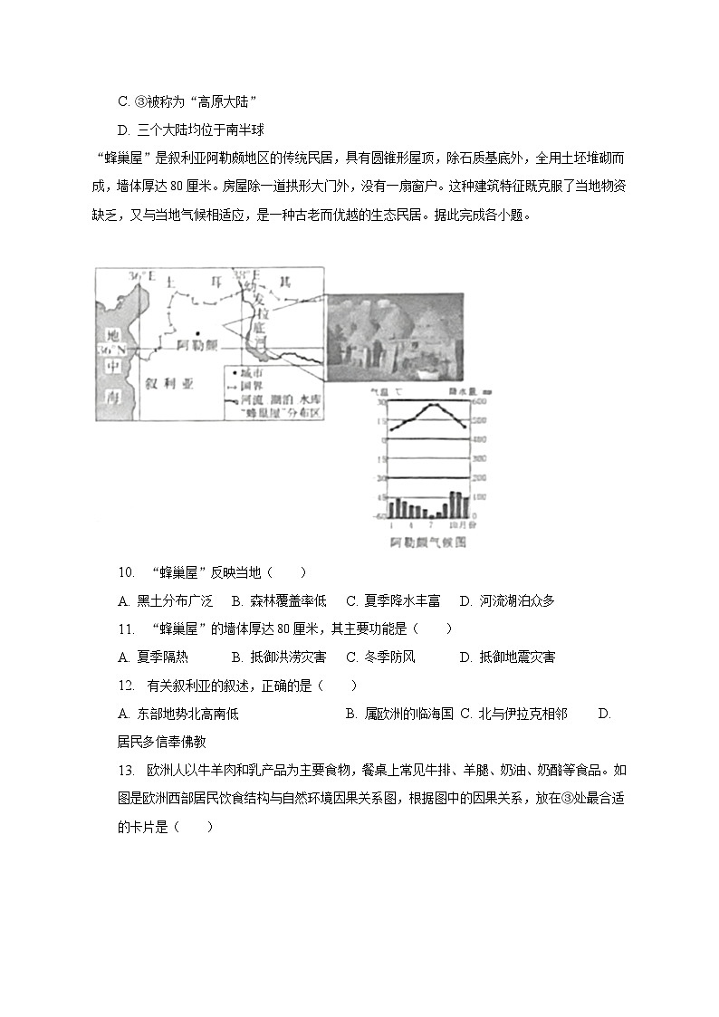 2023年山东省聊城市临清市中考地理三模试卷（含解析）03