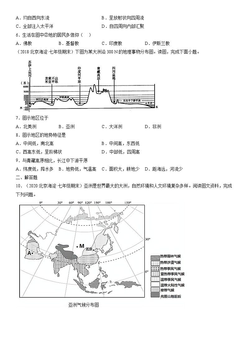 2017-2021北京海淀区初一（下）期末地理汇编：自然环境第2页