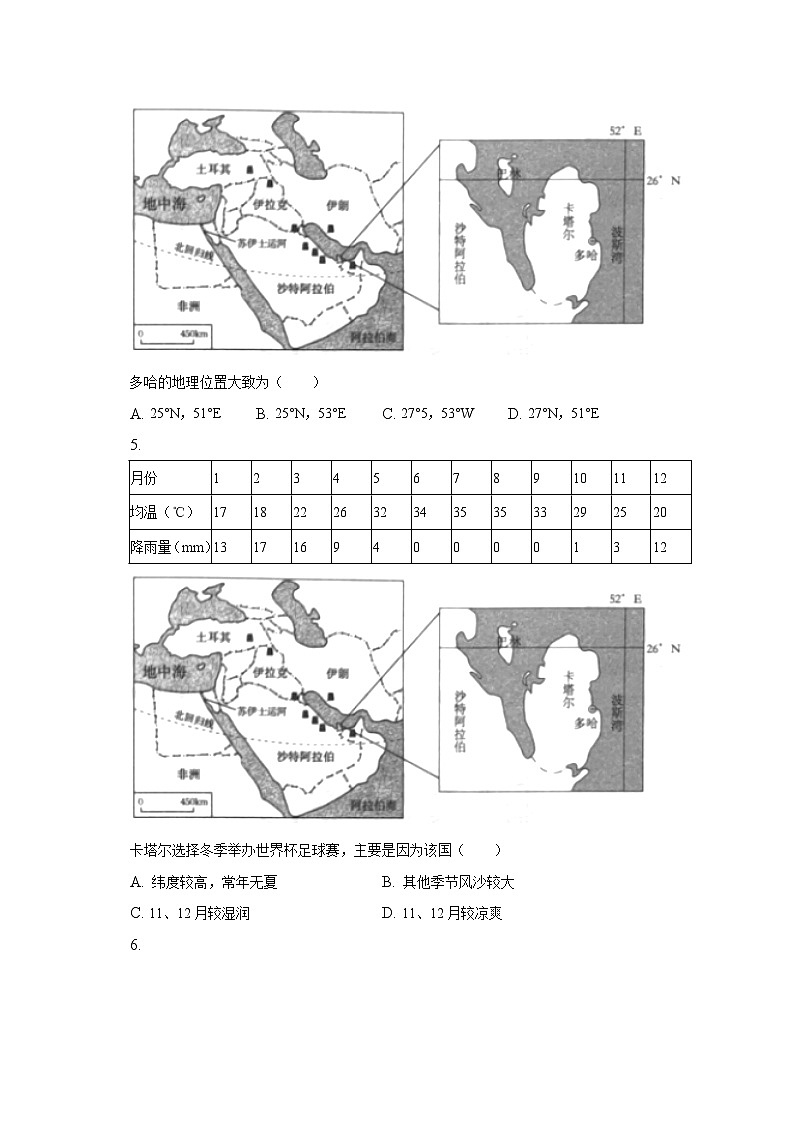 2022-2023学年辽宁省大连市金州区七年级（下）期中地理试卷（含解析）03