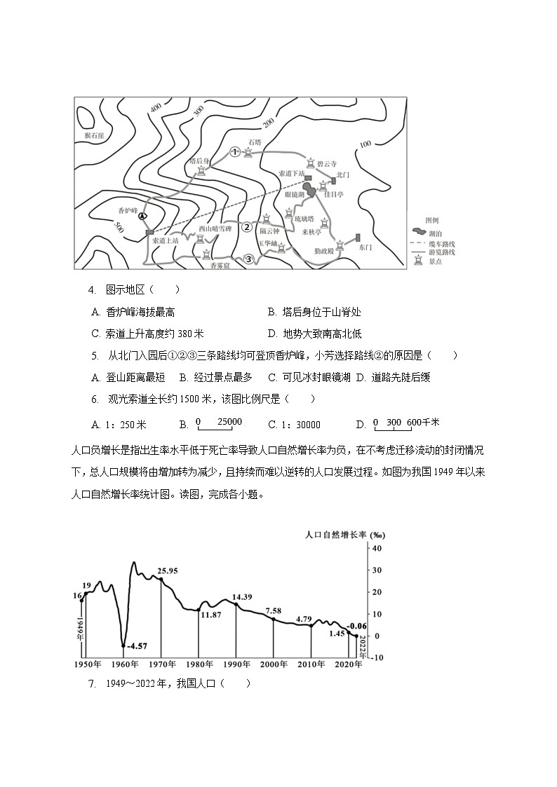 2023年北京市石景山区中考地理二模试卷02