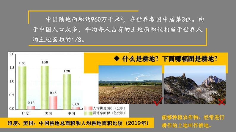 3.2 中国的土地资源  课件 -2023-2024学年八年级地理上学期湘教版06