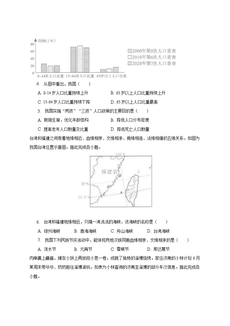 2023年四川省成都市中考地理试卷（含解析）02