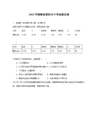 2023年湖南省邵阳市中考地理试卷（含解析）