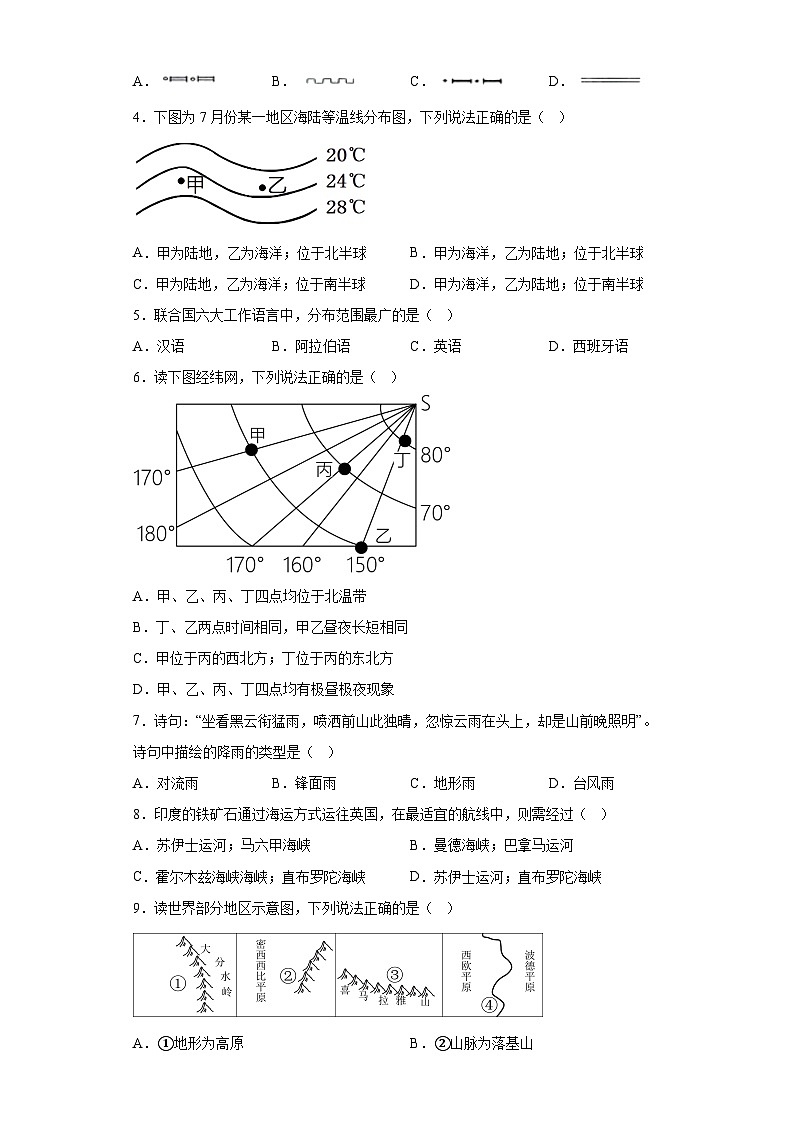 2023年甘肃省中考模拟地理试题（含解析）02