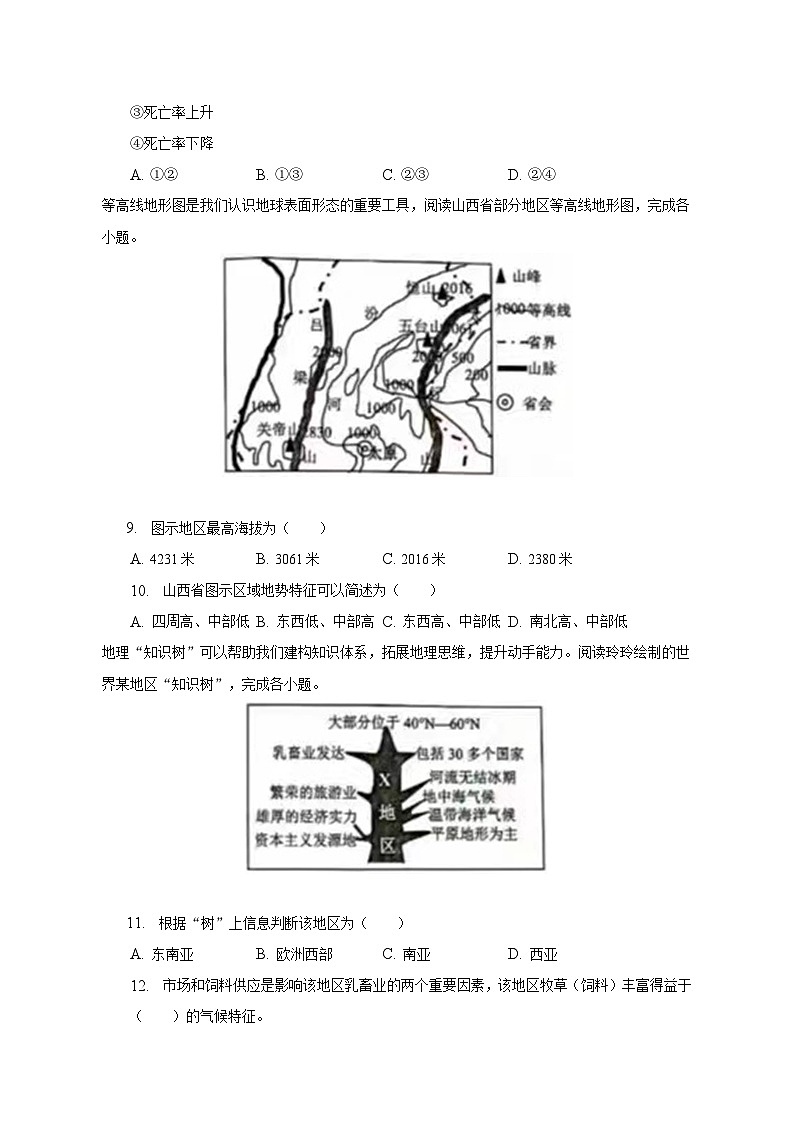 2023年湖南省常德市中考地理试卷（含解析）03